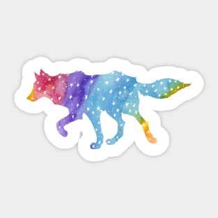 Rainbow Star Wolf Sticker